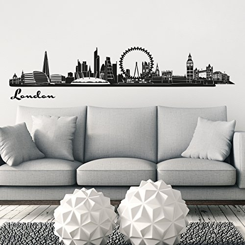 Wandkings Skyline - Deine Stadt wählbar - London groß - 200 x 37 cm - Wandaufkleber Wandsticker Wandtattoo von WANDKINGS