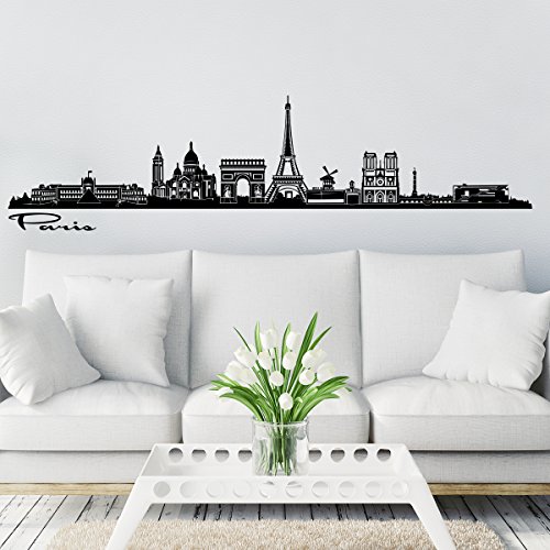Wandkings Skyline - Deine Stadt wählbar - Paris groß - 200 x 43,9 cm - Wandaufkleber Wandsticker Wandtattoo von WANDKINGS