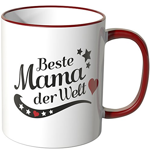 WANDKINGS Tasse, Spruch Beste Mama der Welt - ROT von WANDKINGS