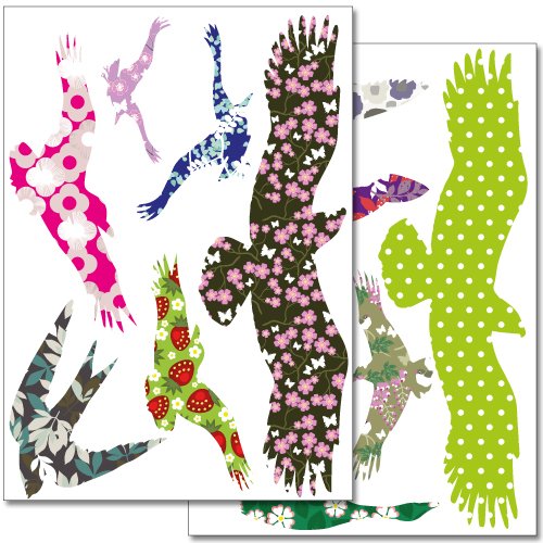 Wandkings Vogelschutz und Fensterdekoration Sticker Set, 12 bunte Aufkleber, 2 DIN A4 Bögen, Gesamtfläche 60 x 20 cm von WANDKINGS