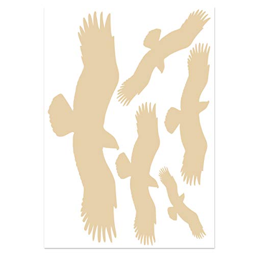 Wandkings Vogelschutz und Fensterschutz, 5 Aufkleber im Set zum Schutz vor Vogelschlag, beige - erhältlich in 33 Farben von WANDKINGS