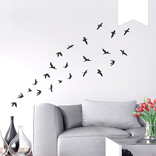 Wandkings Wandtattoo Vogelschwarm 45 x 48 cm weiß - erhältlich in 33 Farben von WANDKINGS
