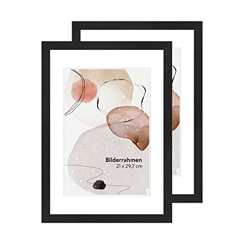 WANDStyle 2er Bilderrahmen Set DIN A4 21x29,7 cm aus Holz im Stil Modern zum Aufhängen, Posterrahmen Set Made in Germany, ideal für Urkunde - H950 WANDStyle 2er Bilderrahmen Set DIN A4 21x29,7 cm aus Holz im Stil Modern zum Aufhängen, Posterrahmen Set Made in Germany, ideal für Urkunde - H950 von WANDStyle