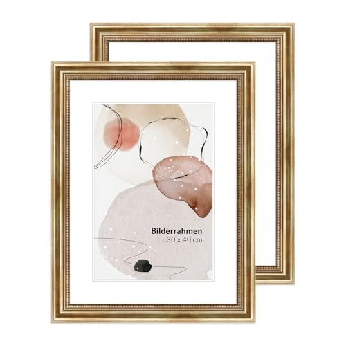 WANDStyle 2er Bilderrahmen Set Gold 30x40 cm aus Holz im Barock-Stil zum Aufhängen, Fotorahmen Set Made in Germany - H450 WANDStyle 2er Bilderrahmen Set Gold 30x40 cm aus Holz im Barock-Stil zum Aufhängen, Fotorahmen Set Made in Germany - H450 von WANDStyle