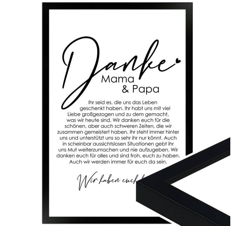 WANDStyle Bild mit Rahmen Danke Mama und Papa, von uns, Geschenk: Poster für Eltern WANDStyle Bild mit Rahmen Danke Mama und Papa, von uns, Geschenk: Poster für Eltern von WANDStyle