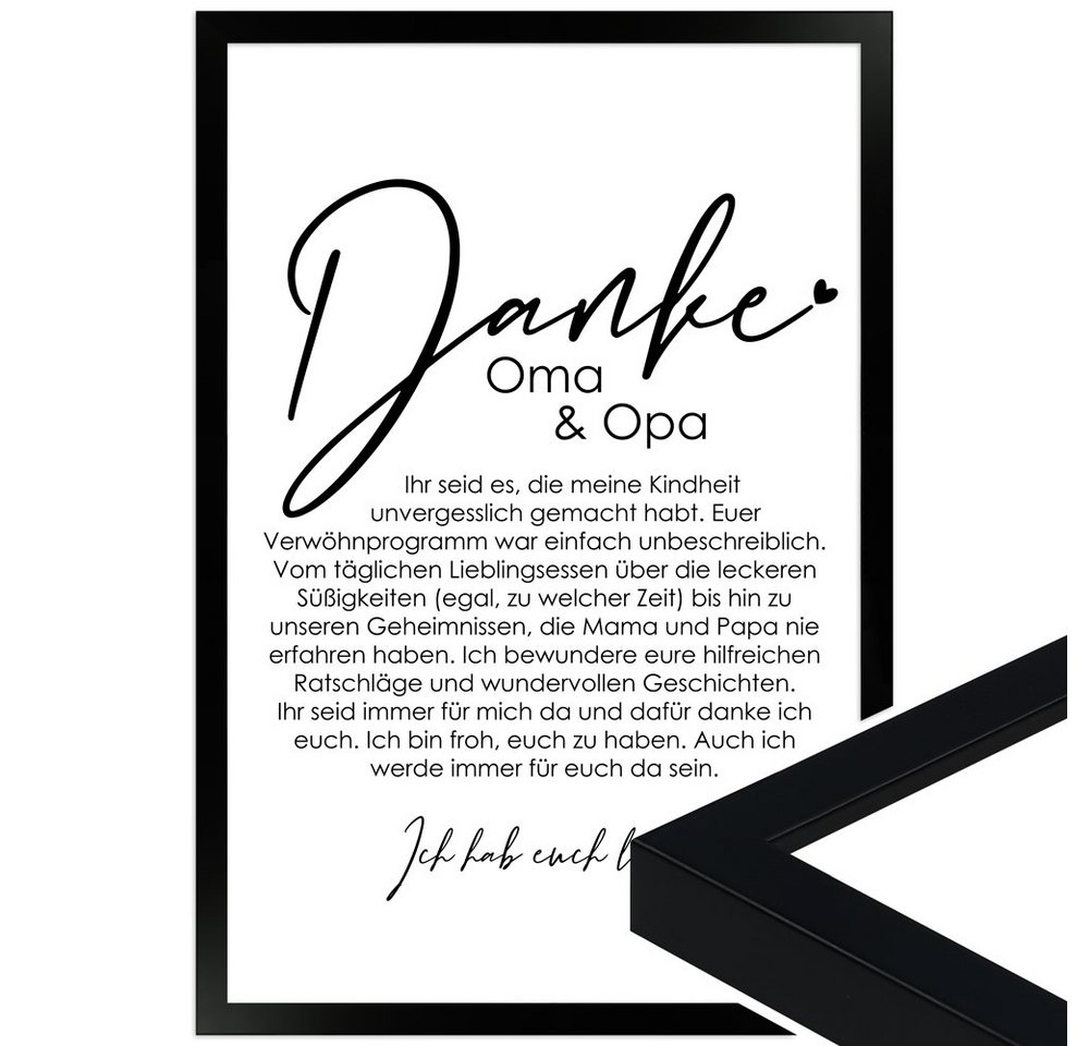 WANDStyle Bild mit Rahmen Danke Oma und Opa, von mir, Geschenk: Poster für Großeltern WANDStyle Bild mit Rahmen Danke Oma und Opa, von mir, Geschenk: Poster für Großeltern von WANDStyle