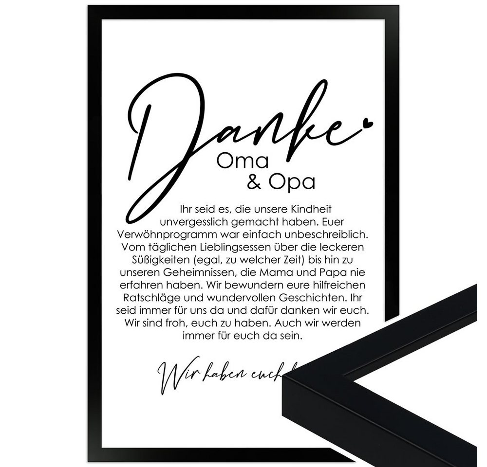 WANDStyle Bild mit Rahmen Danke Oma und Opa, von uns, Geschenk: Poster für Großeltern WANDStyle Bild mit Rahmen Danke Oma und Opa, von uns, Geschenk: Poster für Großeltern von WANDStyle