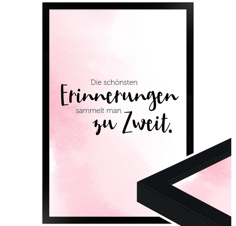 WANDStyle Bild mit Rahmen Erinnerungen zu Zweit, Poster mit Spruch von WANDStyle