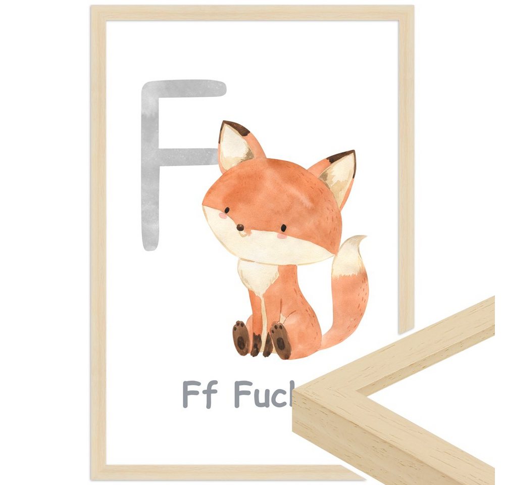 WANDStyle Bild mit Rahmen F - Fuchs, Poster für Kinderzimmer von WANDStyle