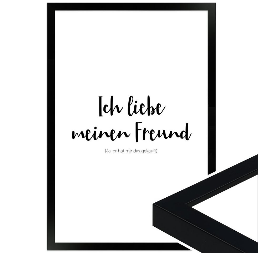 WANDStyle Bild mit Rahmen Freund, Poster mit Spruch von WANDStyle