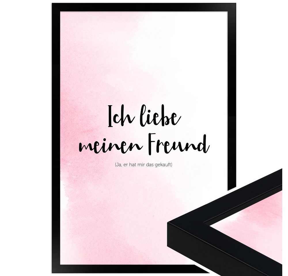 WANDStyle Bild mit Rahmen Freund, Poster mit Spruch von WANDStyle