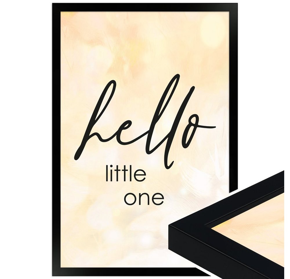 WANDStyle Bild mit Rahmen Hello little one, süße Sprüche fürs Kinderzimmer von WANDStyle