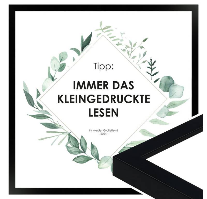 WANDStyle Bild mit Rahmen Immer das Kleingedruckte lesen, 2024, Poster 30x30 cm von WANDStyle