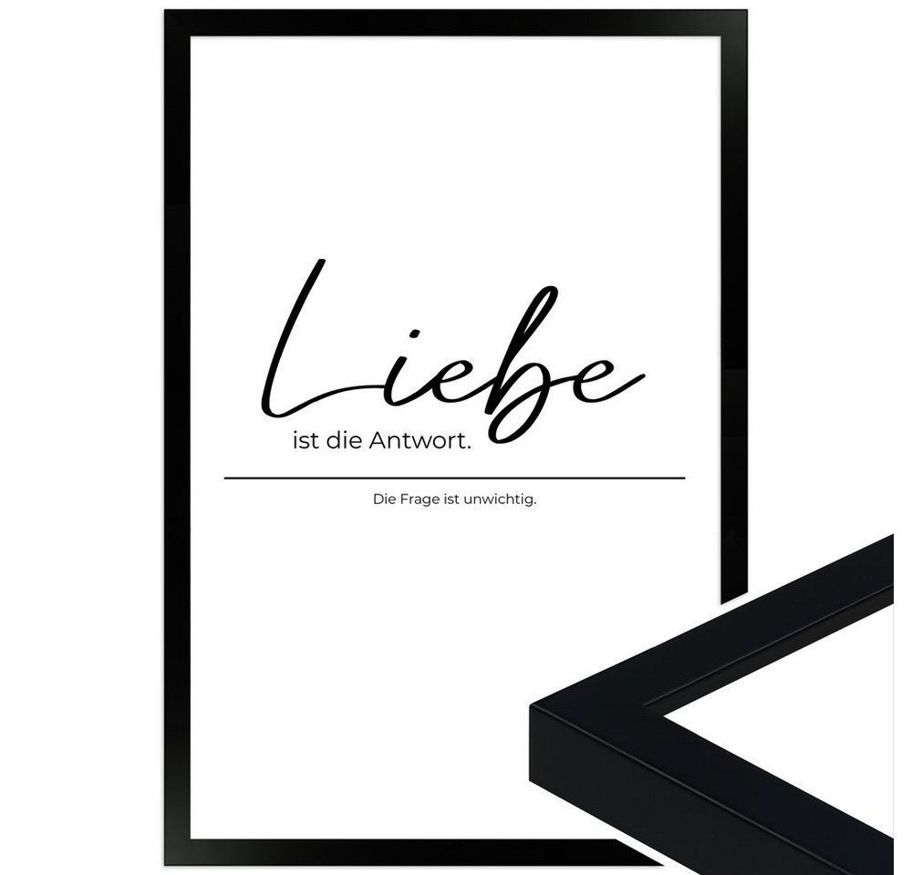 WANDStyle Bild mit Rahmen Liebe ist die Antwort, Poster mit Spruch WANDStyle Bild mit Rahmen Liebe ist die Antwort, Poster mit Spruch von WANDStyle