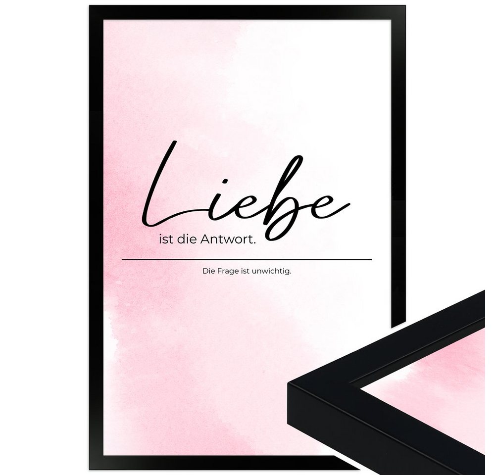 WANDStyle Bild mit Rahmen Liebe ist die Antwort, Poster mit Spruch WANDStyle Bild mit Rahmen Liebe ist die Antwort, Poster mit Spruch von WANDStyle