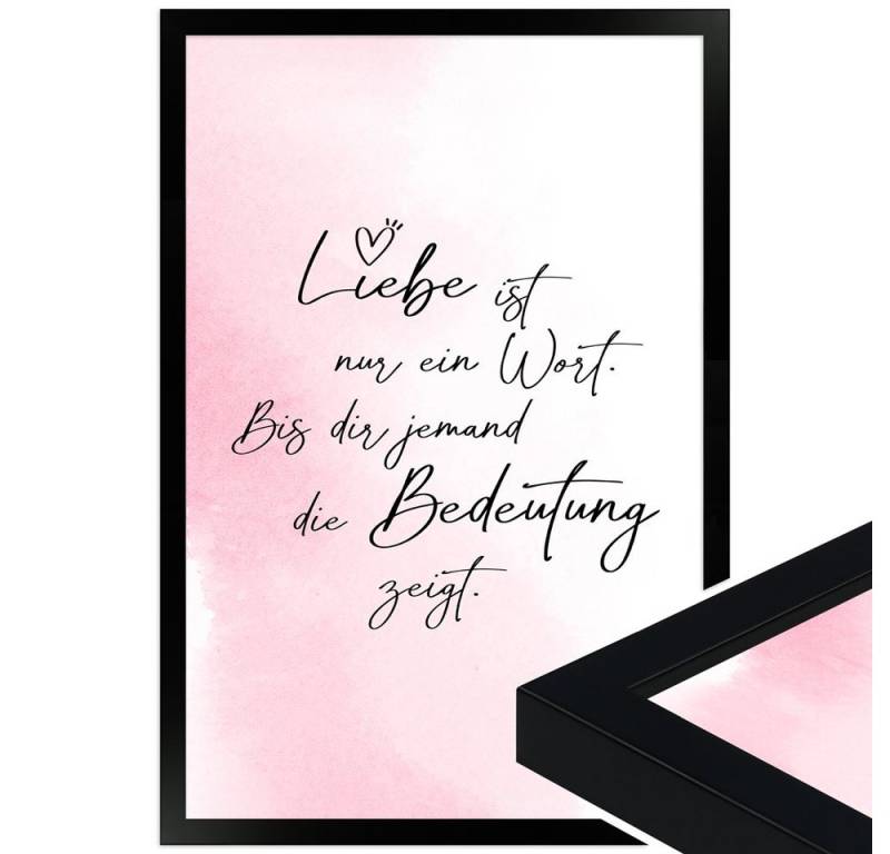 WANDStyle Bild mit Rahmen Liebe ist ein Wort, Poster mit Spruch WANDStyle Bild mit Rahmen Liebe ist ein Wort, Poster mit Spruch von WANDStyle