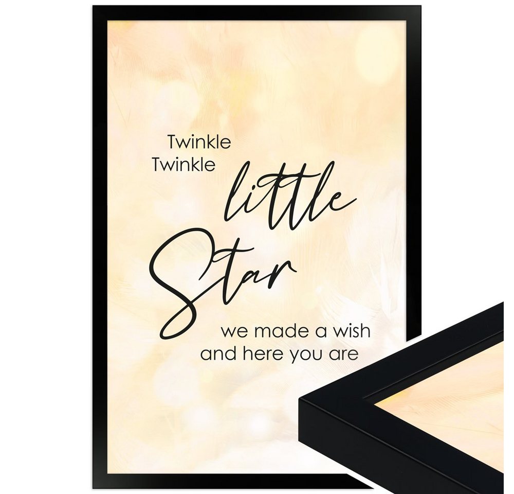 WANDStyle Bild mit Rahmen Little Star, süße Sprüche fürs Kinderzimmer von WANDStyle