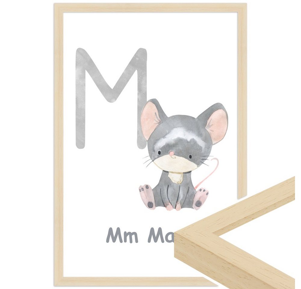 WANDStyle Bild mit Rahmen M - Maus, Poster für Kinderzimmer von WANDStyle