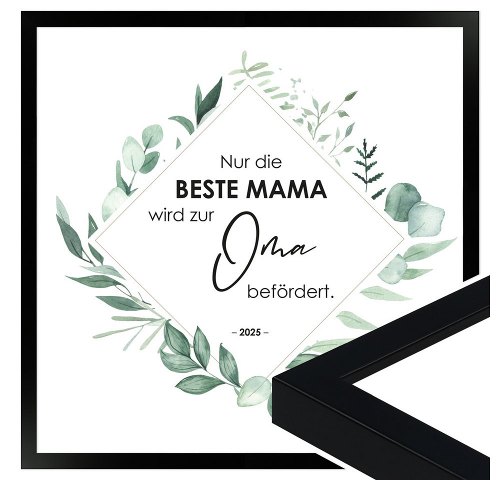 WANDStyle Bild mit Rahmen Nur die beste Mama wird befördert, 2025, Poster 30x30 cm von WANDStyle