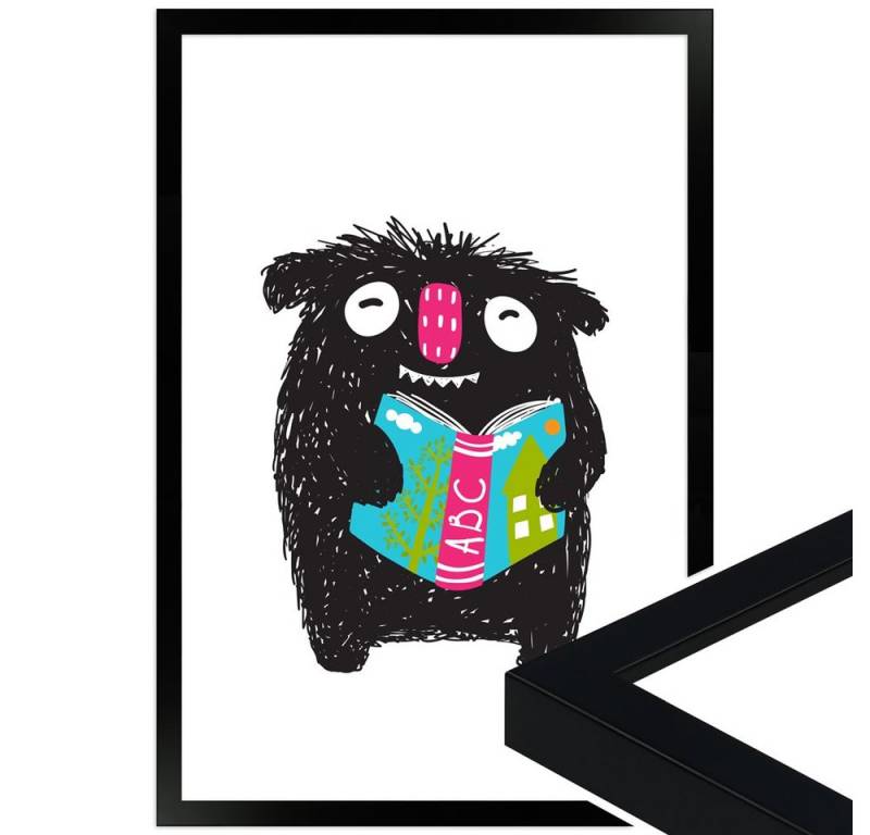 WANDStyle Bild mit Rahmen Schul-Monsterchen, süßes Poster fürs Kinderzimmer, in verschiedenen Größen WANDStyle Bild mit Rahmen Schul-Monsterchen, süßes Poster fürs Kinderzimmer, in verschiedenen Größen von WANDStyle