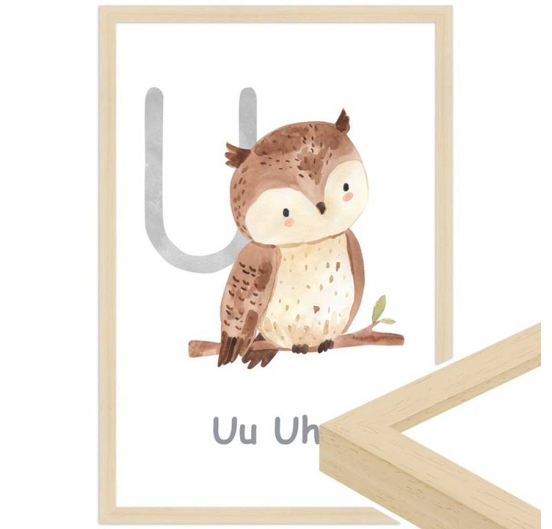 WANDStyle Bild mit Rahmen U - Uhu, Poster für Kinderzimmer WANDStyle Bild mit Rahmen U - Uhu, Poster für Kinderzimmer von WANDStyle
