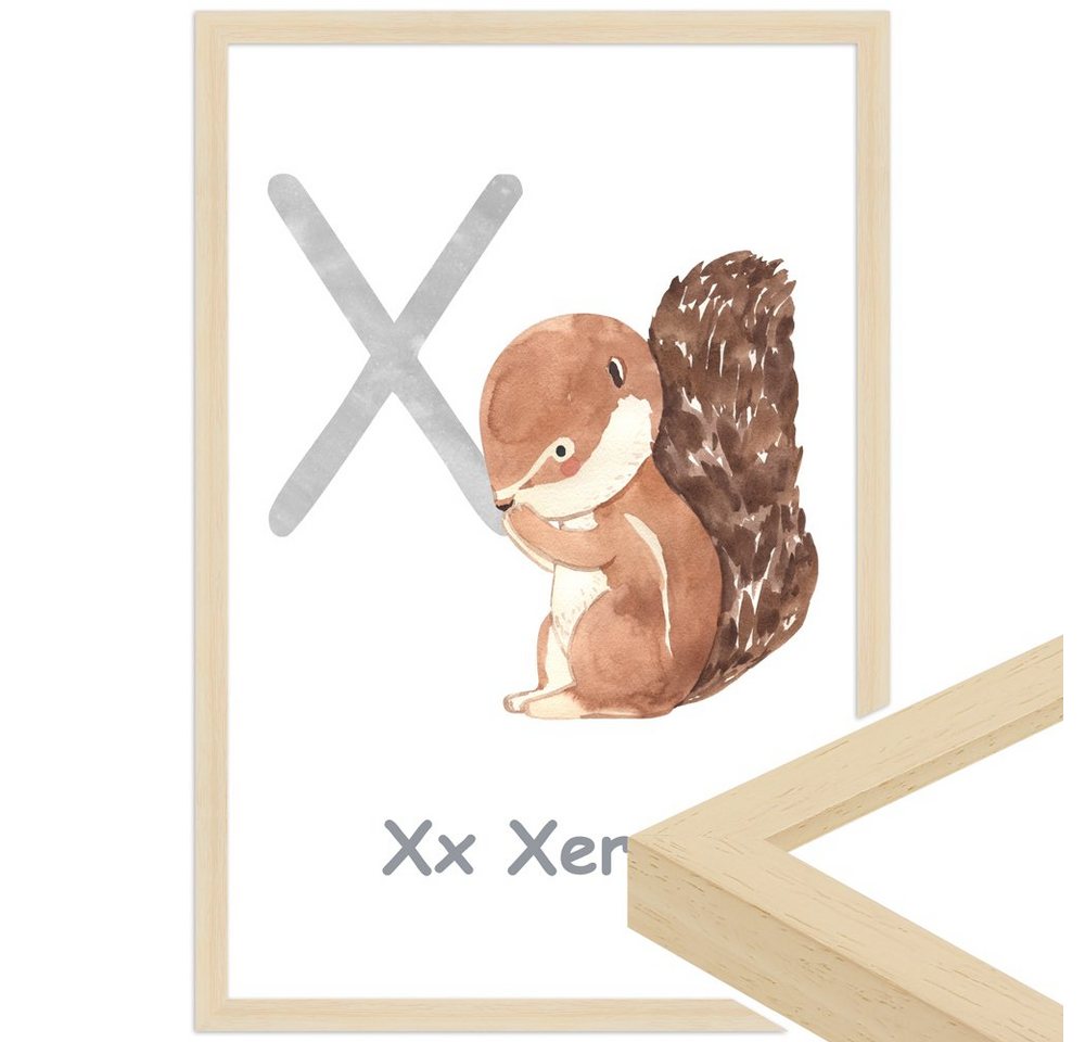 WANDStyle Bild mit Rahmen X - Xerus, Poster für Kinderzimmer von WANDStyle