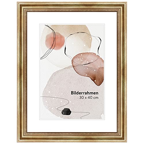 WANDStyle Bilderrahmen Antik 15x20cm I Farbe: Gold I Holzbilderrahmen I Fotorahmen I Goldener Barock Bilderrahmen I Made in Germany I H450 von WANDStyle