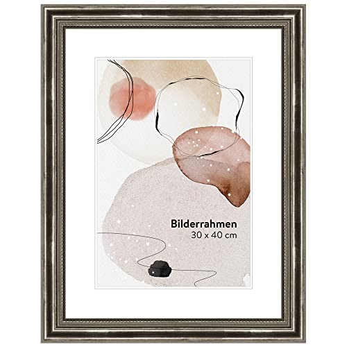 WANDStyle Bilderrahmen Antik 15x20cm I Farbe: Silber I Holzbilderrahmen I Fotorahmen I Silberner Barock Bilderrahmen I Made in Germany I H450 von WANDStyle