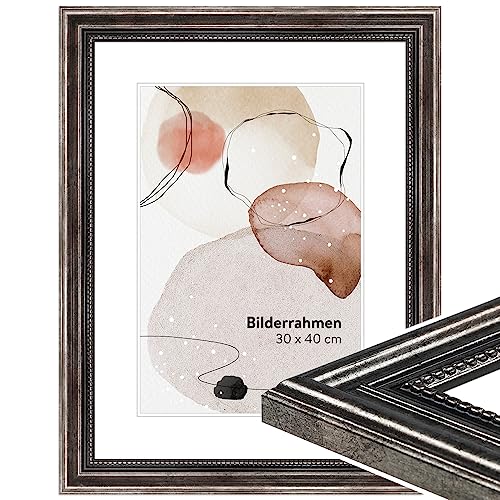 WANDStyle Bilderrahmen Metall-Optik DIN A4 21x29,7 cm aus Holz im Barock-Stil zum Aufhängen, Posterrahmen Made in Germany, ideal für Urkunde - H450 WANDStyle Bilderrahmen Metall-Optik DIN A4 21x29,7 cm aus Holz im Barock-Stil zum Aufhängen, Posterrahmen Made in Germany, ideal für Urkunde - H450 von WANDStyle