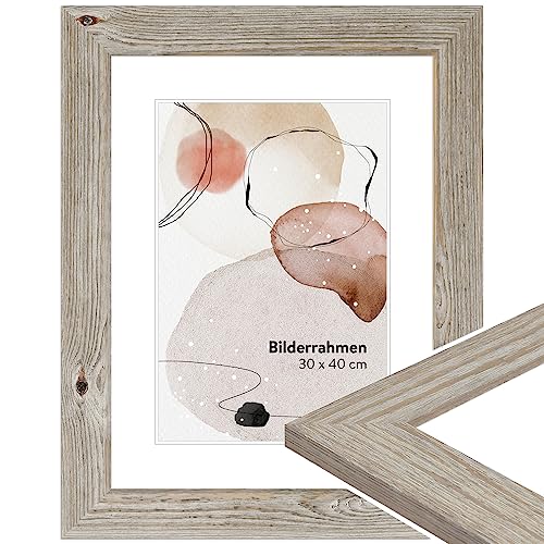 WANDStyle Bilderrahmen Eiche 20x25 cm aus Holz im Landhaus-Stil zum Aufhängen, Fotorahmen Made in Germany - H770 von WANDStyle