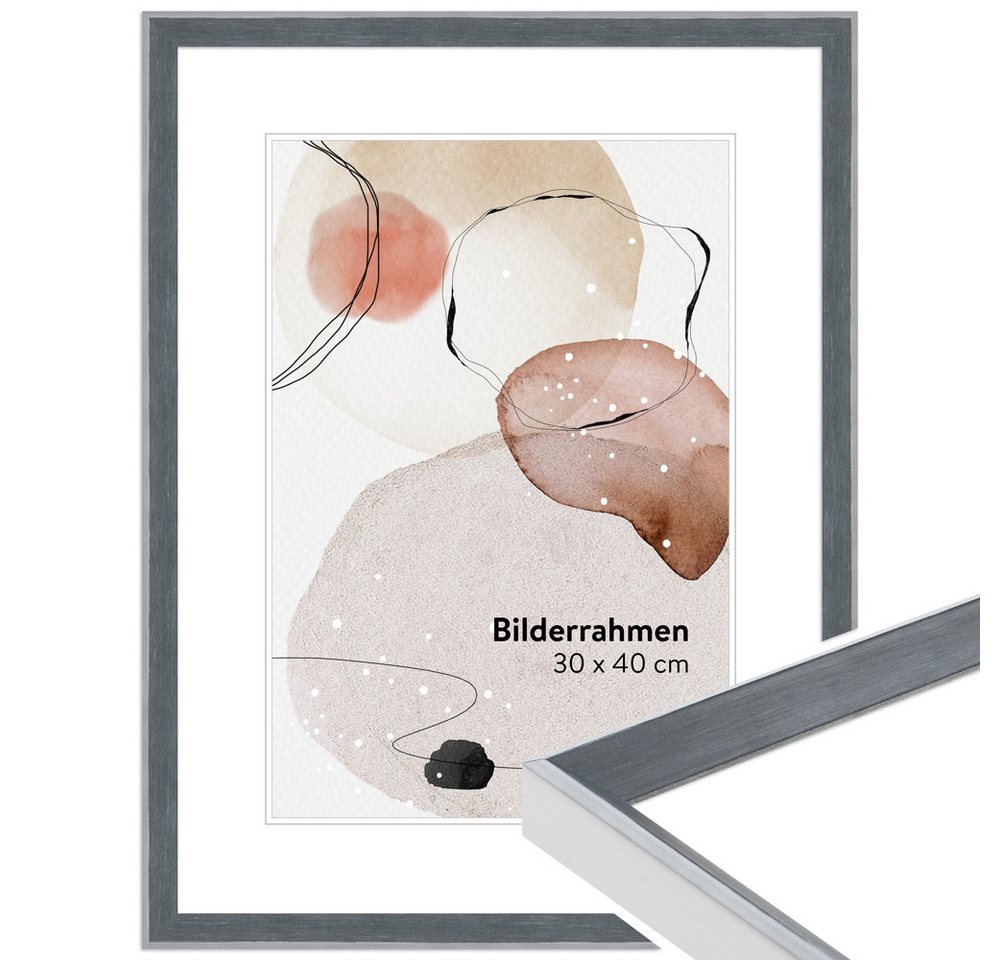 WANDStyle Bilderrahmen H080, Grau, aus Massivholz im Stil Modern von WANDStyle