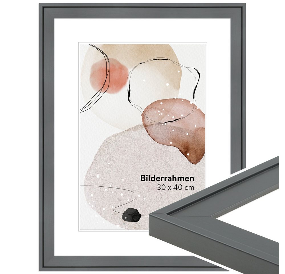 WANDStyle Bilderrahmen H120, Grau, aus Massivholz im Stil Klassisch von WANDStyle
