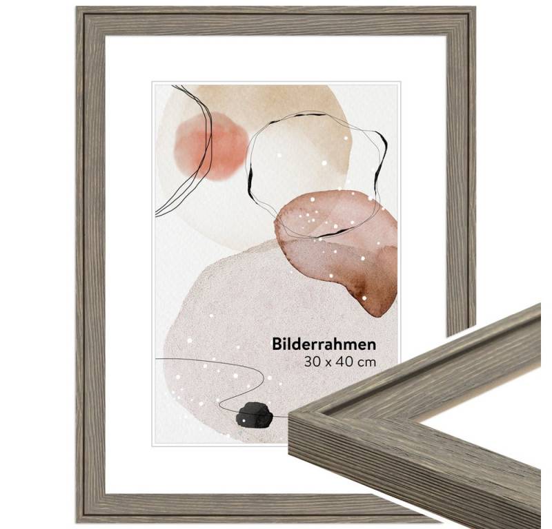 WANDStyle Bilderrahmen H120, Grau, gemasert, aus Massivholz im Stil Klassisch WANDStyle Bilderrahmen H120, Grau, gemasert, aus Massivholz im Stil Klassisch von WANDStyle