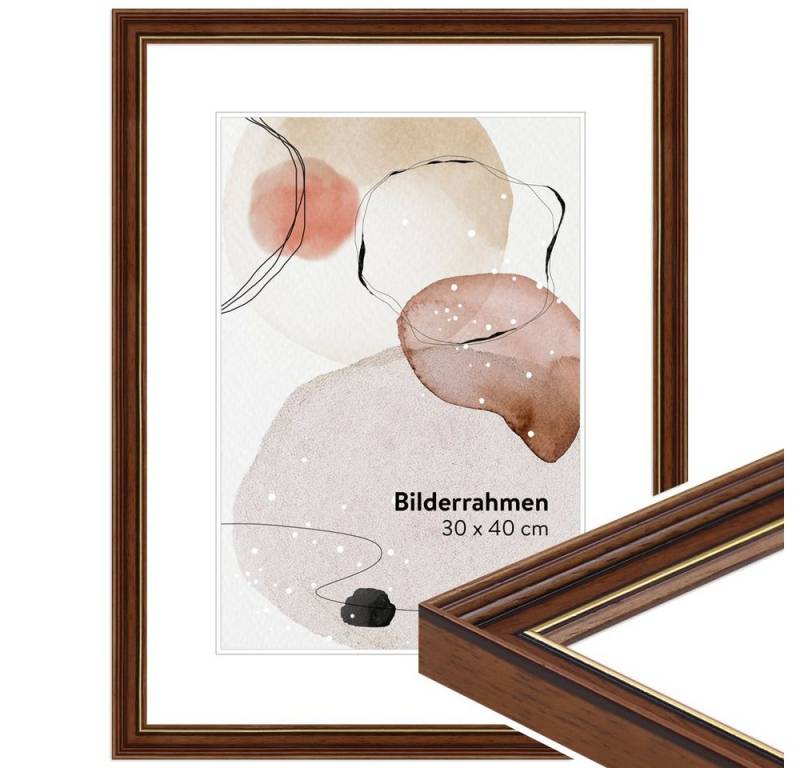 WANDStyle Bilderrahmen H182, Braun, aus Massivholz im Antik Stil, 10x15 cm von WANDStyle