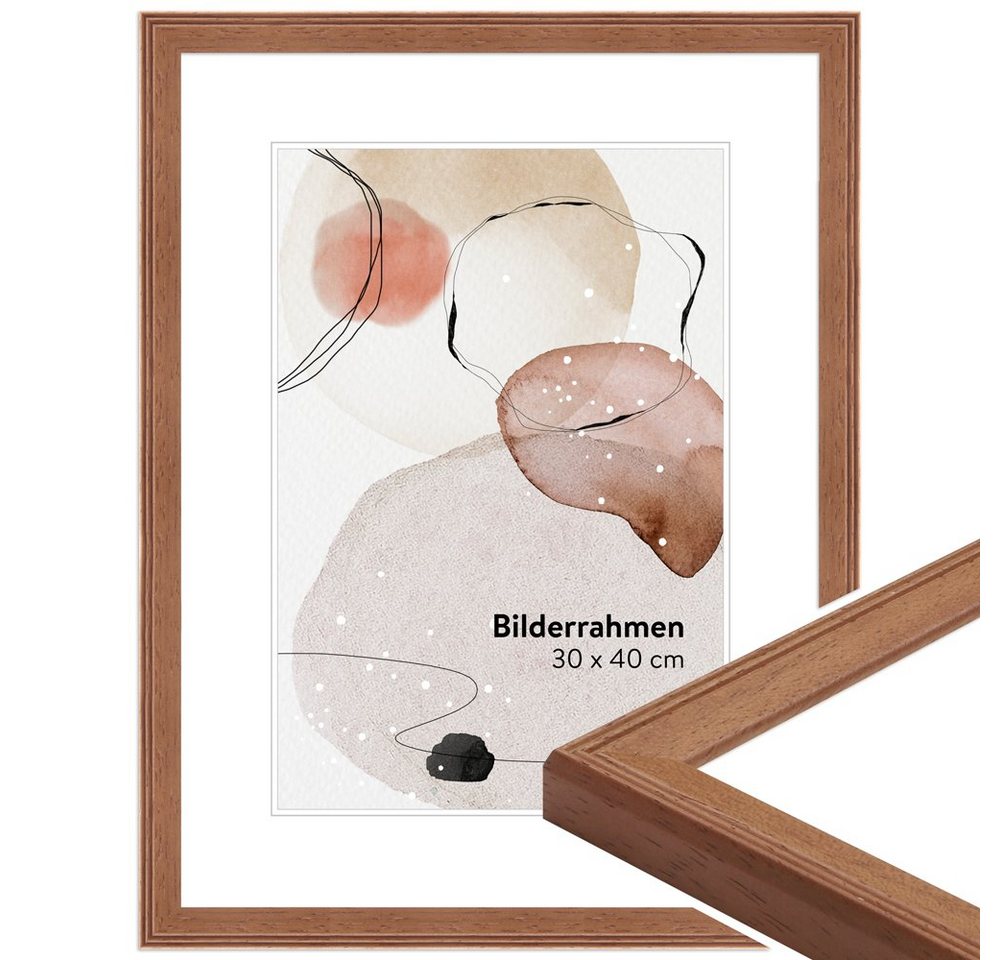 WANDStyle Bilderrahmen H320, Kirschbaum-Optik, aus Massivholz im Stil Klassisch von WANDStyle
