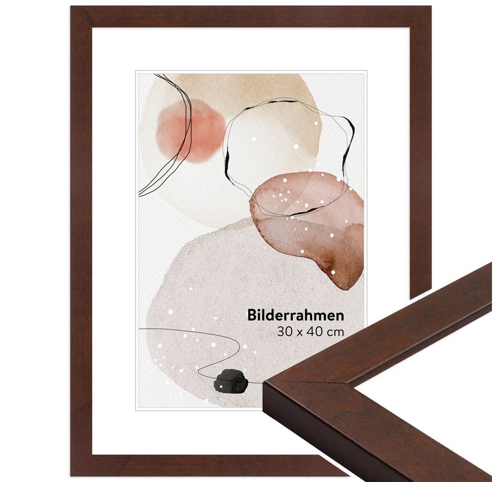 WANDStyle Bilderrahmen H430, Nussbaum-Optik, aus Massivholz im Stil Klassisch von WANDStyle