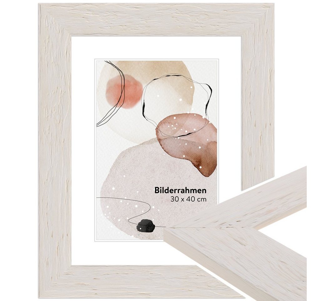 WANDStyle Bilderrahmen H780, Weiß, aus Massivholz im Stil Modern von WANDStyle