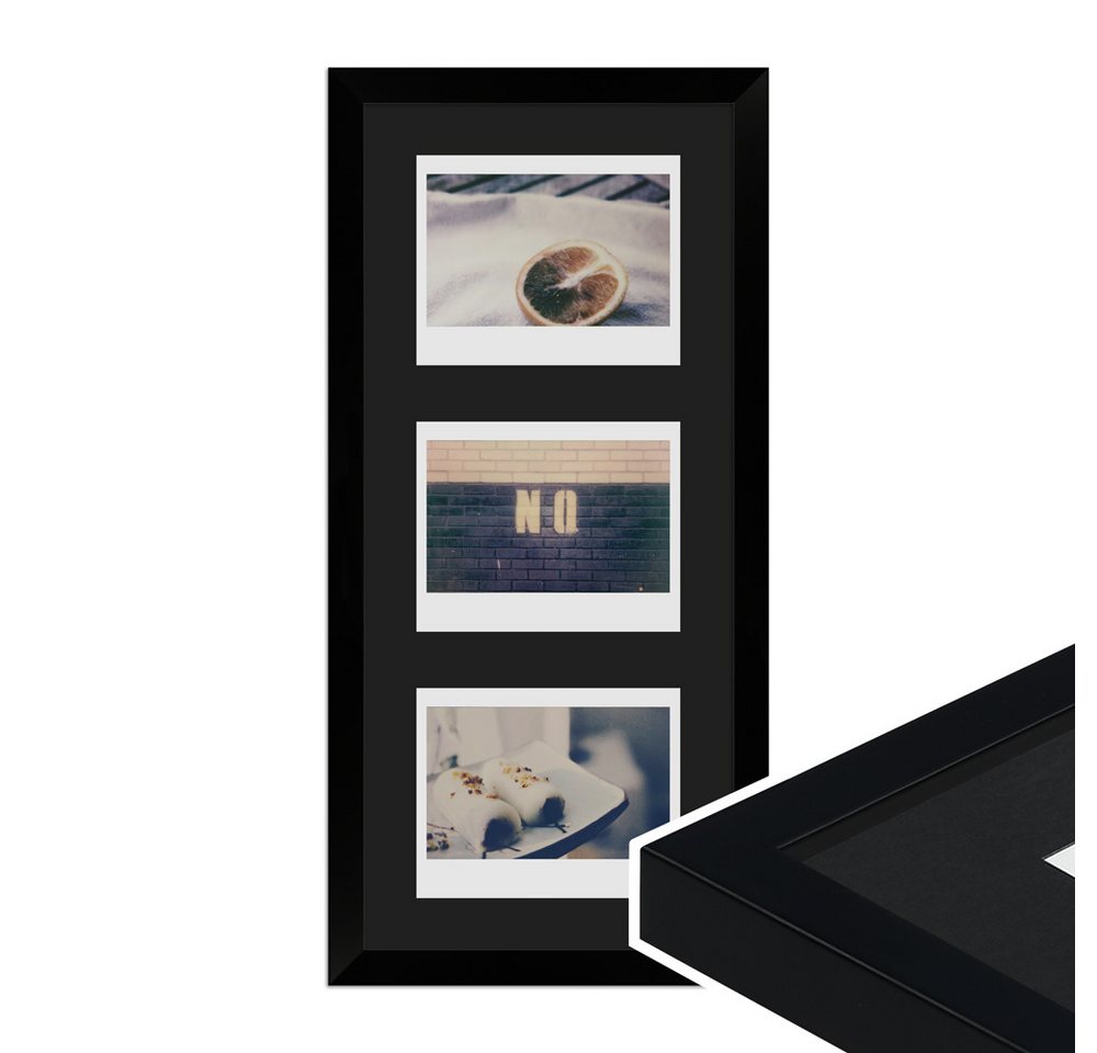 WANDStyle Bilderrahmen H950, für 3 Bilder, Modern im Instax Wide Format, Schwarz von WANDStyle