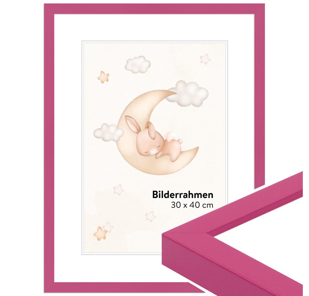 WANDStyle Bilderrahmen H950, für Kinderzimmer, aus Holz, im Stil Modern, Pink WANDStyle Bilderrahmen H950, für Kinderzimmer, aus Holz, im Stil Modern, Pink von WANDStyle