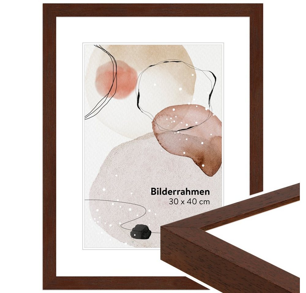 WANDStyle Bilderrahmen H960, Nussbaum-Optik, aus Massivholz im Stil Klassisch von WANDStyle