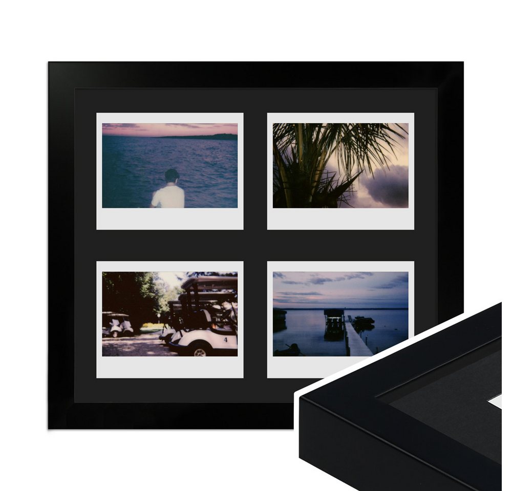 WANDStyle Bilderrahmen H960, für 4 Bilder, Modern im Instax Wide Format, Schwarz von WANDStyle