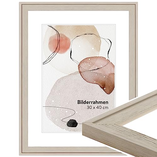 WANDStyle Bilderrahmen KLASSISCH 24x30 I Farbe: Creme I Holzbilderrahmen I Bilderrahmen Modern I Made in Germany I H120 von WANDStyle