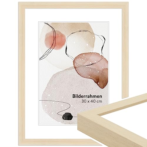 WANDStyle Bilderrahmen KLASSISCH 24x30 I Farbe: Natur I Holzbilderrahmen I Bilderrahmen Modern I Made in Germany I H960 von WANDStyle