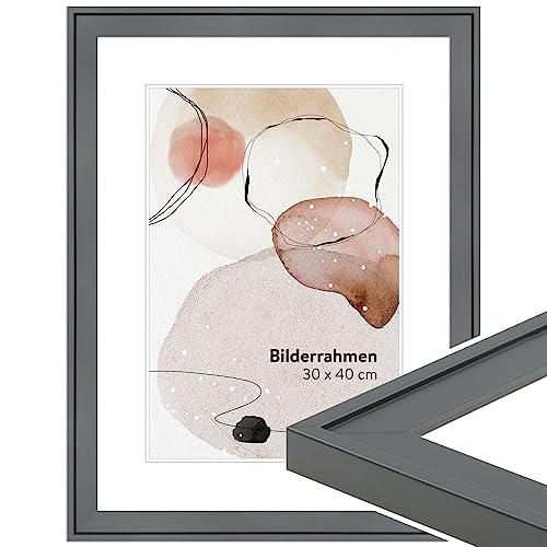 WANDStyle Bilderrahmen KLASSISCH 28x35 I Farbe: Grau I Holzbilderrahmen I Bilderrahmen Modern I Made in Germany I H120 von WANDStyle