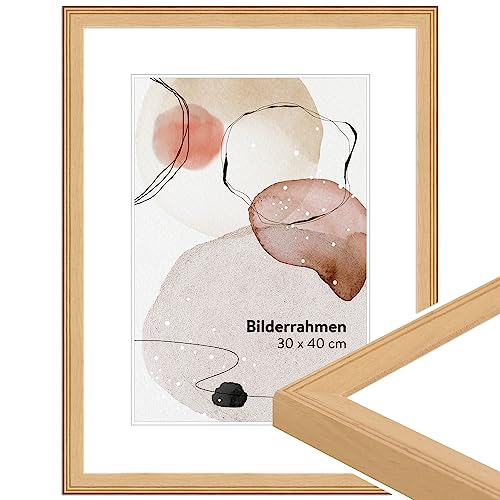 WANDStyle Bilderrahmen KLASSISCH 30x40 I Farbe: Natur I Holzbilderrahmen I Bilderrahmen Modern I Made in Germany I H320 von WANDStyle