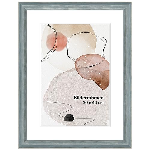 WANDStyle Bilderrahmen LANDHAUS Stil 21x30cm DIN A4 I Farbe: Blau I Fotorahmen I Holzbilderrahmen im skandinavischen Stil I Made in Germany I H470 von WANDStyle