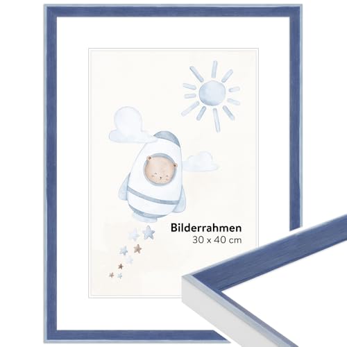 WANDStyle Bilderrahmen für Kinderzeichnungen, Blau Kinderbilderrahmen 13x18 cm, Bilderrahmen Kinder, Wechselbilderrahmen 18x13 cm, Kinderzeichnungen aufbewahren, Rahmen - Made in Germany H080 von WANDStyle