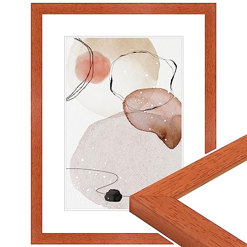 WANDStyle Bilderrahmen Modern 15x21cm DIN A5 I Farbe: Kirschbaum-Optik I Fotorahmen I klassischer Holzbilderrahmen Braun I Made in Germany I H430 von WANDStyle