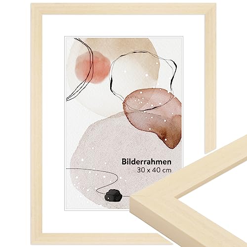 WANDStyle Bilderrahmen Modern 21x30cm DIN A4 I Farbe: Natur I Fotorahmen I klassischer Holzbilderrahmen I Made in Germany I H430 von WANDStyle