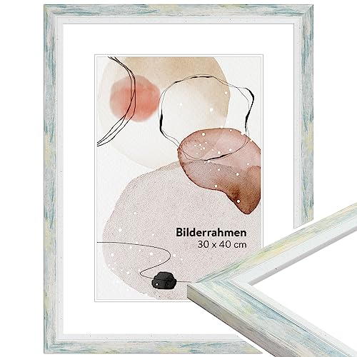 WANDStyle Bilderrahmen 40x50 Türkis, moderner Bilderrahmen Holz, hochwertiger Holzbilderrahmen, Posterrahmen zum Aufhängen, Rahmen 50x40 cm, Fotorahmen H490 - Made in Germany von WANDStyle